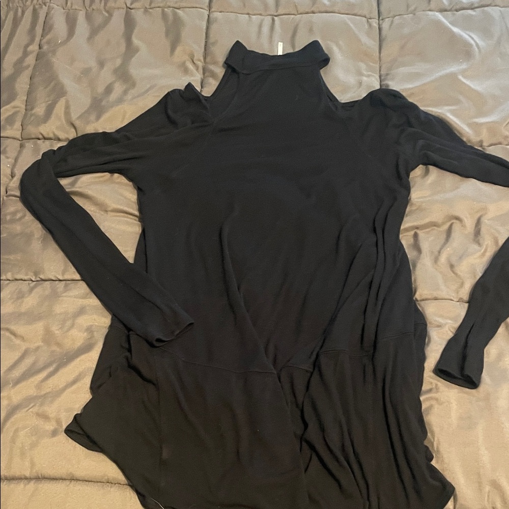 Free People Elegant Black Off-Shoulder Sweater